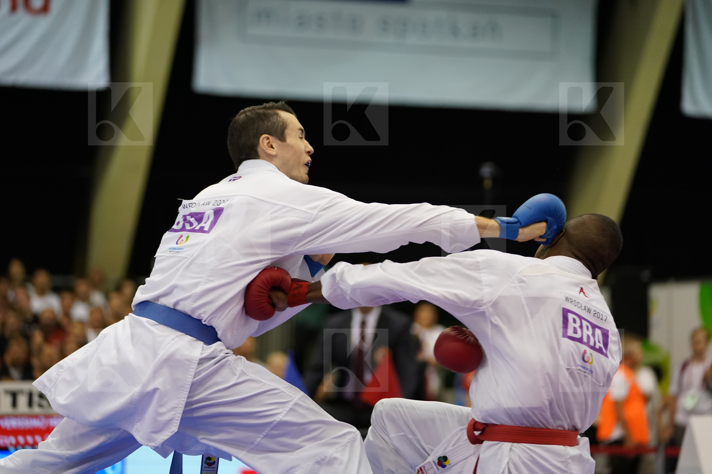 Brazil bronze match Male Kumite -75kg Scott Thomas USA Verissimo Hernanit